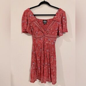 Angie Red Floral Mini Dress